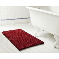 RT Designers Collection Cali High Pile Chenille Bath Mat, Burgundy, 20 x 32