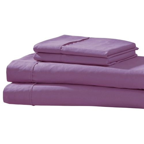  RT Designers Collection Golden Nights Pillowcase and Sheet Set, Queen, Lilac