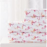 RT Designers Collection Flamingo Printed 4-Piece Queen Sheet Set,