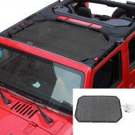 RT-TCZ SunShade Top Cover Provides UV Sun Protection for Jeep Wrangler JK JKU 2007-2017 (Black 2 Doors)