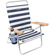 RTIC Beach Chair with Cup Holder, Outdoor Portable Folding Chair for Adults, Adjustable Lightweight Camping Chair, Beach & Camping Necessities, 300lb Max Weight Capacity