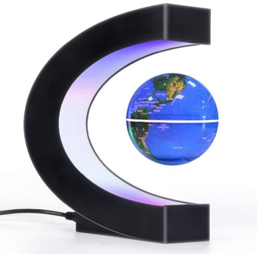  [아마존베스트]RTOSY Magnetic Levitation Floating Globe with LED Light, Desk Gadget Decor, Fixture Floating Globes & Shade, Cool Tech Gifts for Men/Father/Husband/Boyfriend/Kids/Boss, Great gift idea (