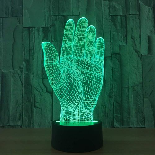  RTYHI 7 Color Change LED 3D Night Light Hand Shape 3D Luminarias Atmosphere Mood Table Lamp USB Touch Switch Xmas Gift,Bluetooth Speakers