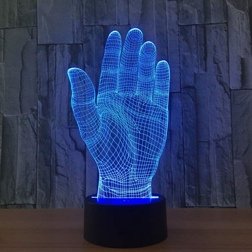  RTYHI 7 Color Change LED 3D Night Light Hand Shape 3D Luminarias Atmosphere Mood Table Lamp USB Touch Switch Xmas Gift,Bluetooth Speakers