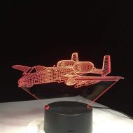 RTYHI Remote Control Air Plane 3D Light LED Table Lamp Illusion Night Light 7 Colors Changing Mood Lamp Battery Powered USB Lamp,Remote Touch Switch