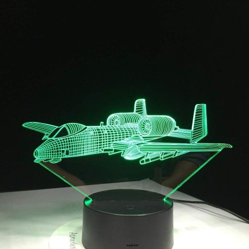  RTYHI Remote Control Air Plane 3D Light LED Table Lamp Illusion Night Light 7 Colors Changing Mood Lamp Battery Powered USB Lamp,Remote Touch Switch