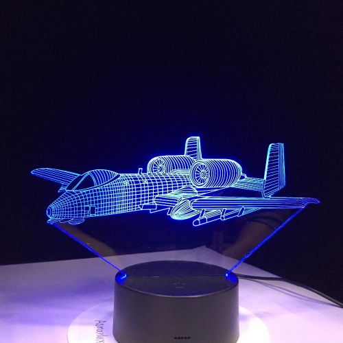  RTYHI Remote Control Air Plane 3D Light LED Table Lamp Illusion Night Light 7 Colors Changing Mood Lamp Battery Powered USB Lamp,Remote Touch Switch