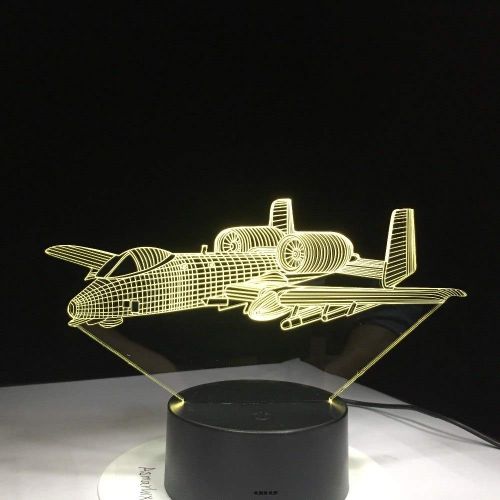  RTYHI Remote Control Air Plane 3D Light LED Table Lamp Illusion Night Light 7 Colors Changing Mood Lamp Battery Powered USB Lamp,Remote Touch Switch