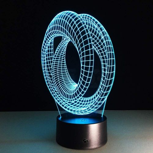  RTYHI Magical Optical Illusion 3D Mood Lamp USB Table Decorative Lamp Roller Spiral Bulb Illusion Luminaria,Remote Touch Switch