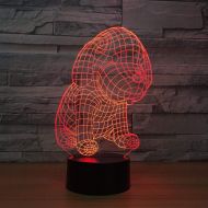 RTYHI Carton Lovely Dog 3D Light LED Table Lamp Optical Illusion Night Colorful Bedroom Mood Lamp Friends Birthday Gift,Remote Touch Switch