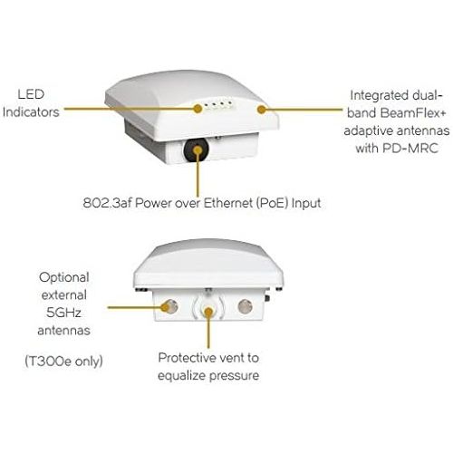  RUCKUS WIRELESS, INC. Ruckus Wireless ZoneFlex T300 (Omni, Outdoor Access Point, 802.11AC, 2x2:2 - Internal BeamFlex+, Dual-Band Concurrent, PoE Input) 901-T300-US01