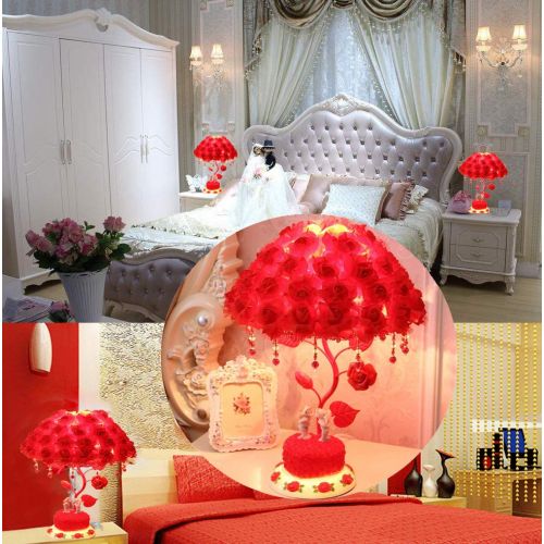  RUIDA Table Lamp, Rose Shade Lamp Desk Lamp, Rose Flower Tree Light for Living Room Bedroom Lamps, Bedside Reading Lamps & Jewelry Box, Resin Base, G14 2700k 500Lm 6W E26 Bulb Plug