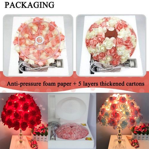  RUIDA Table Lamp, Rose Shade Lamp Desk Lamp, Rose Flower Tree Light for Living Room Bedroom Lamps, Bedside Reading Lamps & Jewelry Box, Resin Base, G14 2700k 500Lm 6W E26 Bulb Plug