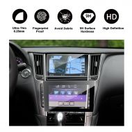 RUIYA 2016 2017 2018 Infiniti Q50 Q60 Car Navigation and Bottom Touch Screen Protective Film Combined Package (Pack of 2),8-Inch Clear Tempered Glass HD and Protect Your Eyes