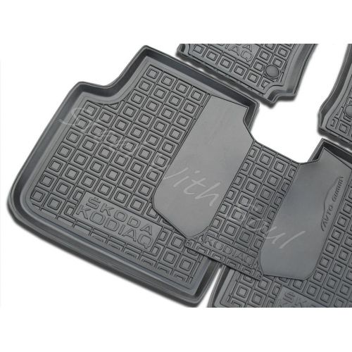  RUIYA AV-G Fully Tailored Rubber | Set of 5 Car Floor Mats Carpet for Skoda KODIAQ 20162019