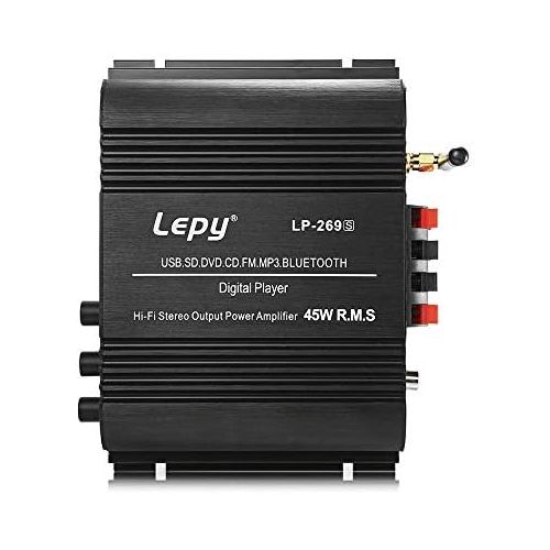  [아마존베스트]-Service-Informationen RUIZHI Lepy LP-269S Bluetooth Car Amplifier 2-Channel Hi-Fi Stereo Audio Support SD USB FM Remote Control