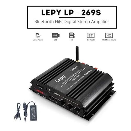  [아마존베스트]-Service-Informationen RUIZHI Lepy LP-269S Bluetooth Car Amplifier 2-Channel Hi-Fi Stereo Audio Support SD USB FM Remote Control