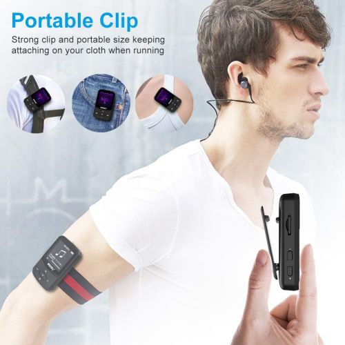  [아마존 핫딜]  [아마존핫딜]RUIZU Clip Mp3 Player with Bluetooth 4.1 8GB Lossless Sound Music Palyer with FM Radio Voice Recorder Video Earphones for Running,Support up to 128GB(Black)