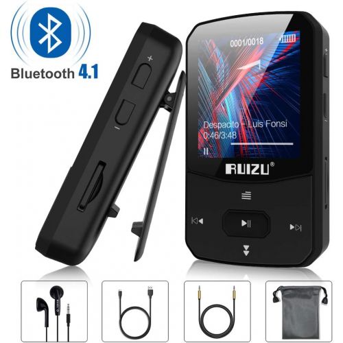  [아마존 핫딜]  [아마존핫딜]RUIZU Clip Mp3 Player with Bluetooth 4.1 8GB Lossless Sound Music Palyer with FM Radio Voice Recorder Video Earphones for Running,Support up to 128GB(Black)