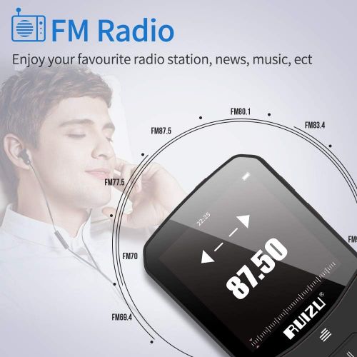  [아마존 핫딜]  [아마존핫딜]RUIZU Clip Mp3 Player with Bluetooth 4.1 8GB Lossless Sound Music Palyer with FM Radio Voice Recorder Video Earphones for Running,Support up to 128GB(Black)