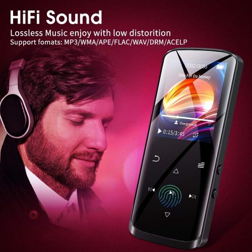  [아마존 핫딜]  [아마존핫딜]RUIZU Mp3 Player,8GB Mp3 Player with Bluetooth,Built-in Speaker,Portable HiFi Lossless Sound Music Player with FM Radio Voice Recorder Touch Button with Screen Support up to 128GB(Black)