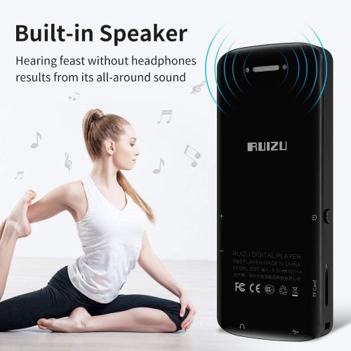  [아마존 핫딜]  [아마존핫딜]RUIZU Mp3 Player,8GB Mp3 Player with Bluetooth,Built-in Speaker,Portable HiFi Lossless Sound Music Player with FM Radio Voice Recorder Touch Button with Screen Support up to 128GB(Black)