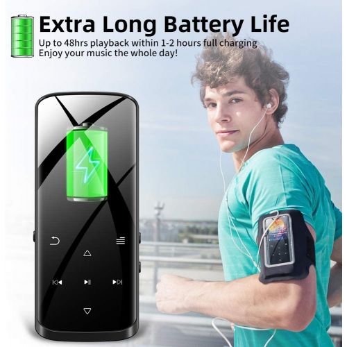  [아마존 핫딜]  [아마존핫딜]RUIZU Mp3 Player,8GB Mp3 Player with Bluetooth,Built-in Speaker,Portable HiFi Lossless Sound Music Player with FM Radio Voice Recorder Touch Button with Screen Support up to 128GB(Black)