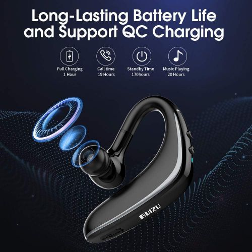  [아마존핫딜][아마존 핫딜] RUIZU Bluetooth Headset Wireless Business Bluetooth 5.0 Noise Reduction Earpiece Wireless Headphones Ultralight Headphones Hands-Free Earphones with Mic for Cell Phones Business Office T