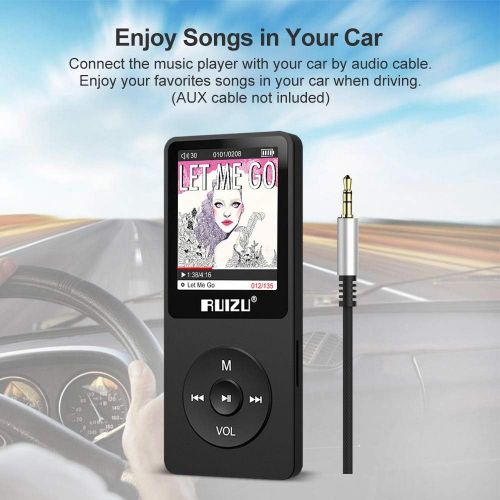  [아마존 핫딜] [아마존핫딜]RUIZU MP3 Player, 8GB Musikplayer mit Kopfhoerer, 80 Stunden Spielzeit, 1.8 Zoll Bildschirm Musik Spieler, Unterstuetzung FM Radio, Bilder, Aufnahmen, E-Buch, Erweitbar bis 128GB TF Karte