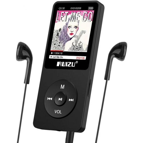  [아마존 핫딜] [아마존핫딜]RUIZU MP3 Player, 8GB Musikplayer mit Kopfhoerer, 80 Stunden Spielzeit, 1.8 Zoll Bildschirm Musik Spieler, Unterstuetzung FM Radio, Bilder, Aufnahmen, E-Buch, Erweitbar bis 128GB TF Karte