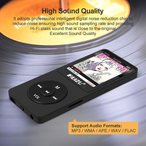  [아마존 핫딜] [아마존핫딜]RUIZU MP3 Player, 8GB Musikplayer mit Kopfhoerer, 80 Stunden Spielzeit, 1.8 Zoll Bildschirm Musik Spieler, Unterstuetzung FM Radio, Bilder, Aufnahmen, E-Buch, Erweitbar bis 128GB TF Karte