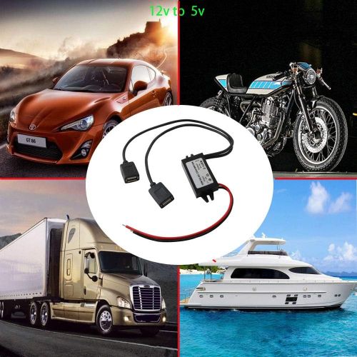  [아마존베스트]-Service-Informationen Runcci Yun Power Step-Down Transformer Buck Converter Voltage Regulator DC 12V to 5V 3A Voltage Converter with Dual USB for Car Motorcycle Motor Charger Audio Radio