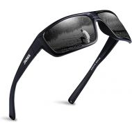 RUNCL Polarized Sports Sunglasses Billy Fishing Biking Driving(Black/Gray)