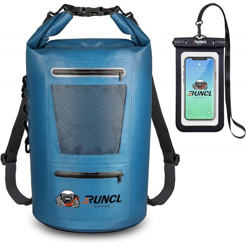  RUNCL Waterproof Dry Bag, Durable Roll-Top Closure 10/20/30/40L Floating Dry Backpack with Waterproof Phone Case for Travel, Swimming, Kayaking, Boating, Fishing, Gifts for Outdoor