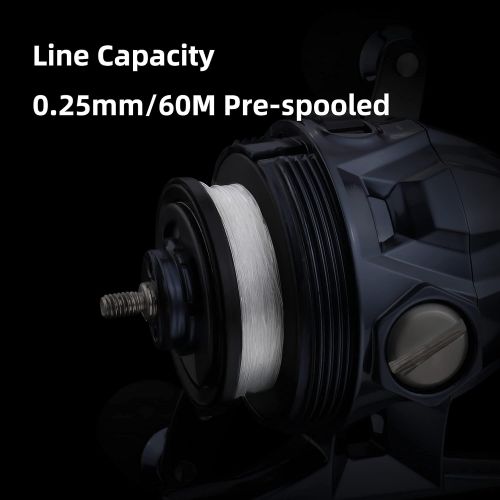  RUNCL Spincast Fishing Reel, Push Button Casting Design, High Speed 4.0:1 Gear Ratio, 5+1/7+1 Ball Bearings, 17.5 LB Max Drag, Reversible Handle for Left/Right Retrieve, Includes M