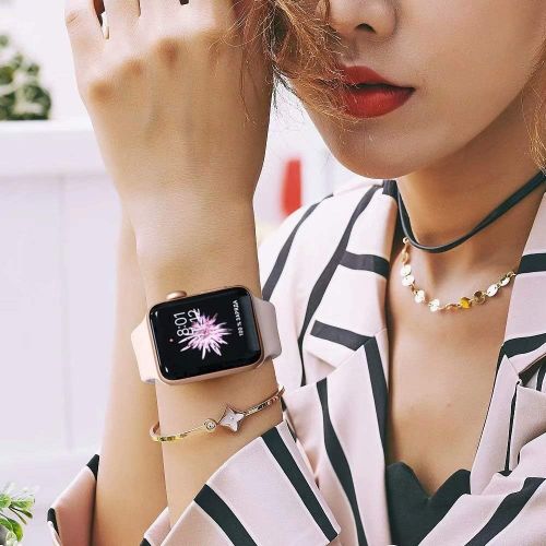  [아마존베스트]RUOQINI Smartwatch Band with Case Compatiable for Apple Watch Band, Silicone Sport Band and TPU Case for Series 4/3/2/1