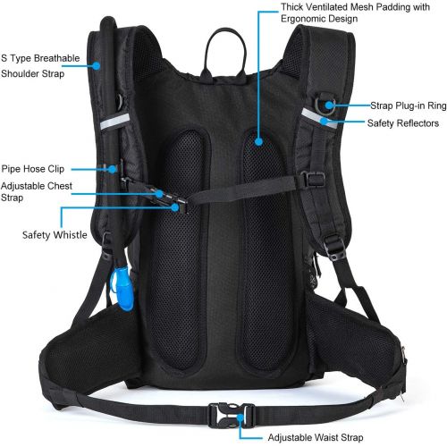  [아마존베스트]RUPUMPACK Insulated Hydration Backpack Pack with 2.5L BPA Free Bladder, Lightweight Daypack Water Backpack for Hiking Running Cycling, School Commuter, Fits Men, Women, Kids, 18L