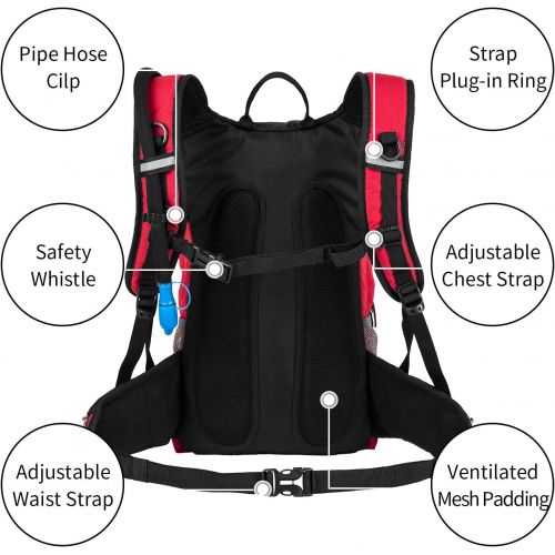  RUPUMPACK Insulated Hydration Backpack Pack with 2.5L BPA Free Bladder, Lightweight Daypack Water Backpack for Hiking Running Cycling Camping, Commuter, Fits Men, Women, Kids, 18L