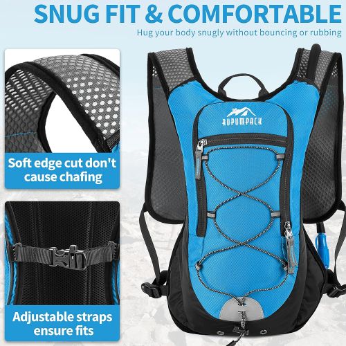  RUPUMPACK Running Hydration Vest Backpack with 2L Water Bladder, Lightweight Insulated Pack for Men Women Kids Trail Biking Hiking Cycling