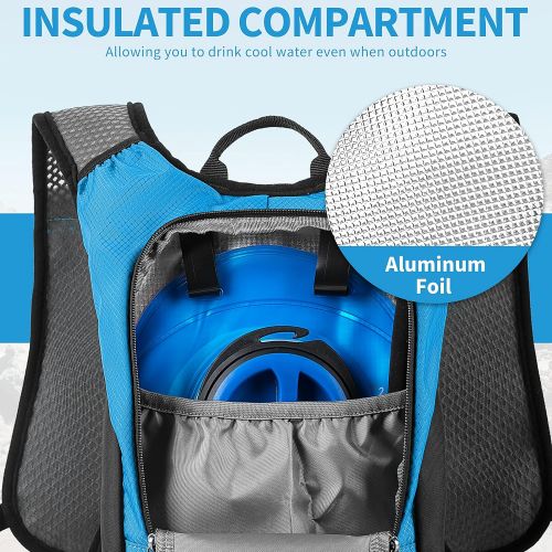  RUPUMPACK Running Hydration Vest Backpack with 2L Water Bladder, Lightweight Insulated Pack for Men Women Kids Trail Biking Hiking Cycling