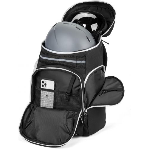  RUPUMPACK Ski Boot Bag 45L Compact Waterproof Snowboard Boots Backpack for Helmet Jacket Goggles Gloves Ski Gear Bag
