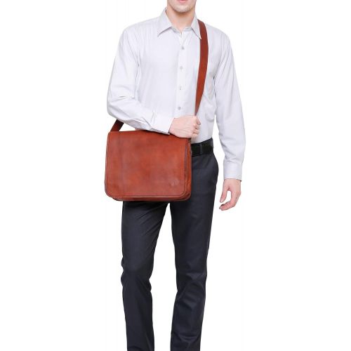 [아마존베스트]Rustic Town 11 inch (Small) Vintage Crossbody Genuine Leather iPad Messenger Bag (For 10.5 inch iPad Pro)
