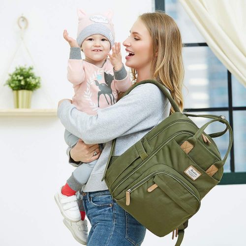  [아마존베스트]Diaper Bag Backpack, RUVALINO Large Multifunction Travel Back Pack Maternity Baby Nappy Changing...