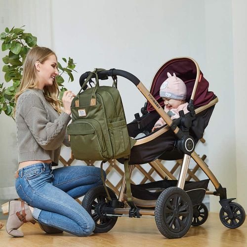  [아마존베스트]Diaper Bag Backpack, RUVALINO Large Multifunction Travel Back Pack Maternity Baby Nappy Changing...