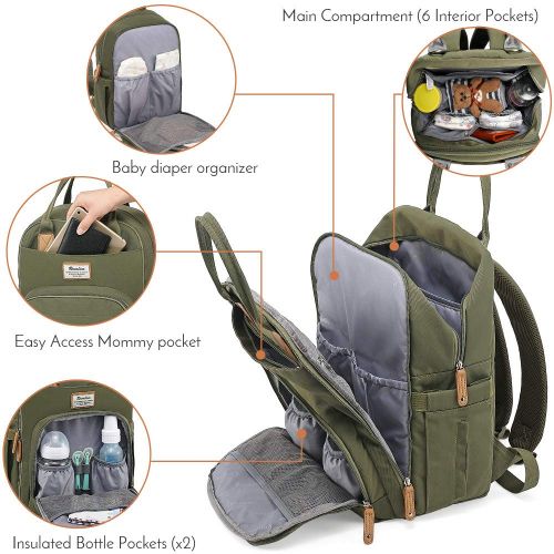  [아마존베스트]Diaper Bag Backpack, RUVALINO Large Multifunction Travel Back Pack Maternity Baby Nappy Changing...