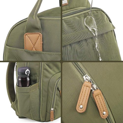  Diaper Bag Backpack, RUVALINO Multifunction Travel Back Pack Maternity Baby Changing Bags, Large Capacity, Waterproof and Stylish, Army Green