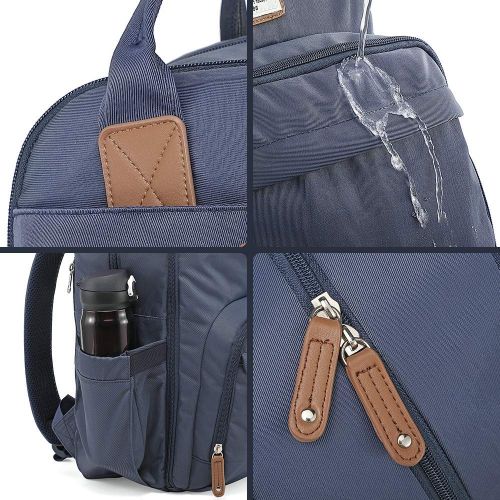  Diaper Bag Backpack, RUVALINO Multifunction Travel Back Pack Maternity Baby Changing Bags, Large Capacity, Waterproof and Stylish, Navy Blue