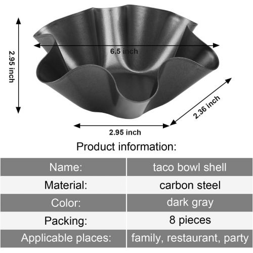  [아마존베스트]RUVINCE Tortilla Maker Nonstick Taco Shell Maker Salad Bowl Set of 4 Pack Perfect Taco Pan