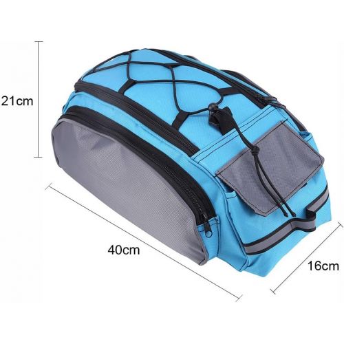  RV77 Bicycle Rear Carrier Bag, Bike Panniers Cycling Rack Bag Seat Cargo Bag, Large Capacity Cycling Carrier Bag with Reflective Strips & Handle for Outdoor Activities