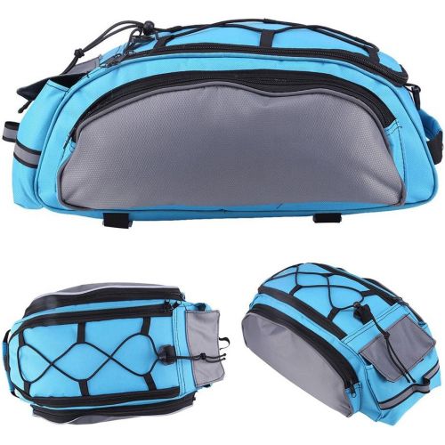  RV77 Bicycle Rear Carrier Bag, Bike Panniers Cycling Rack Bag Seat Cargo Bag, Large Capacity Cycling Carrier Bag with Reflective Strips & Handle for Outdoor Activities